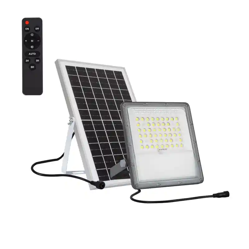Kit projecteur solaire 10w ip65 + télécommande minuterie