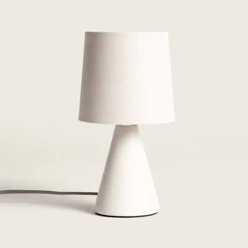 Lampe de table céramique blanche culot e14-4 couleurs