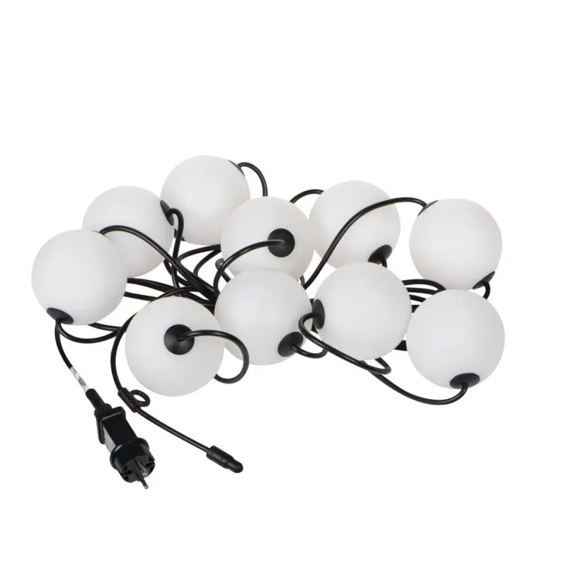 Guirlande lumineuse 6 mètres 10 boules ip44 STONO MILK