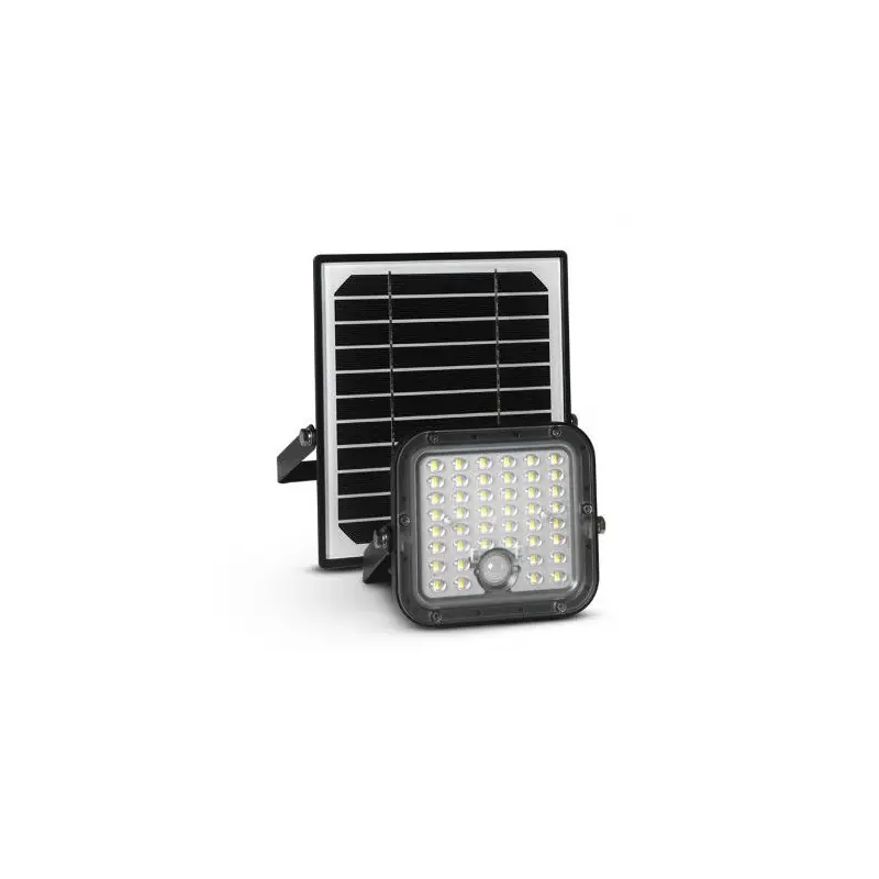 PROJECTEUR LED SOLAIRE ASYMÉTRIQUE AVEC DÉTECTEUR IR 30W 3000K IP65 + TÉLÉCOMMANDE
