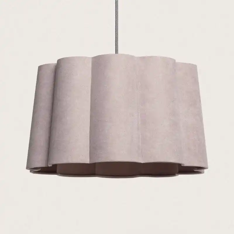 Suspension métal décoration tissu lin culot e27