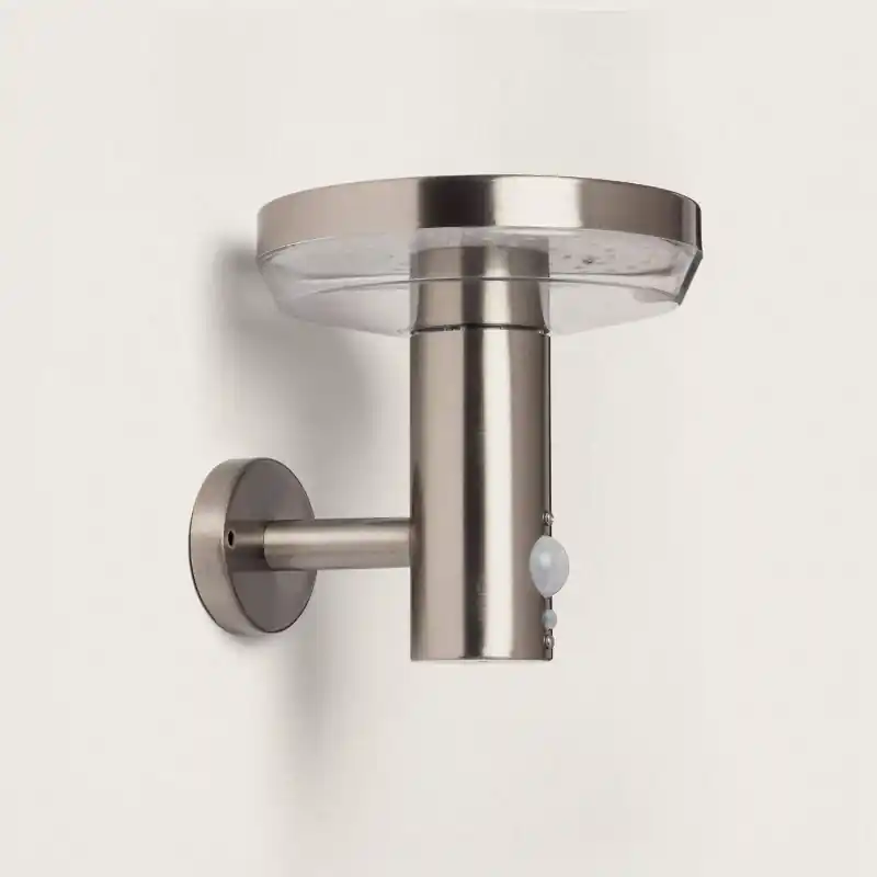 Applique solaire inox détecteur de mouvement 5w led 500 lumens 3000k