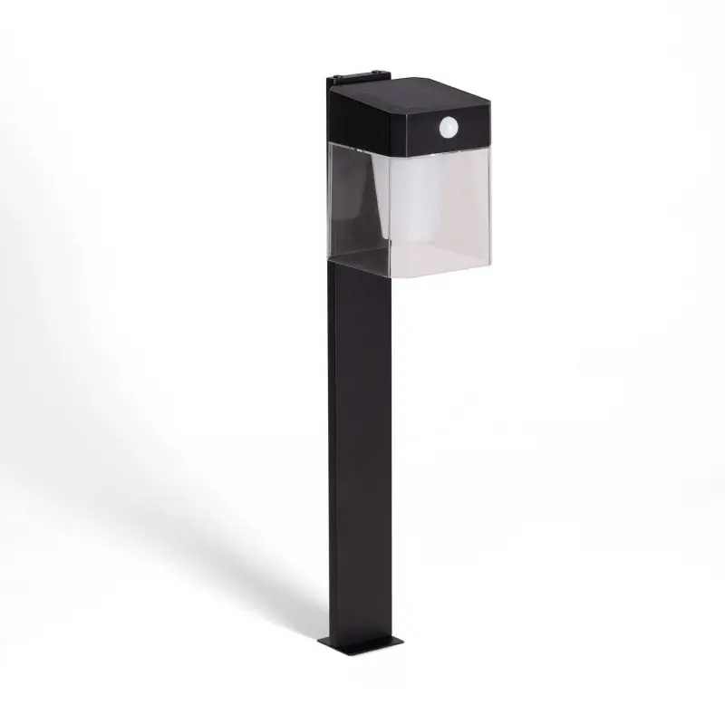 Borne led solaire detecteur de mouvement 50cm-ip44-120lm