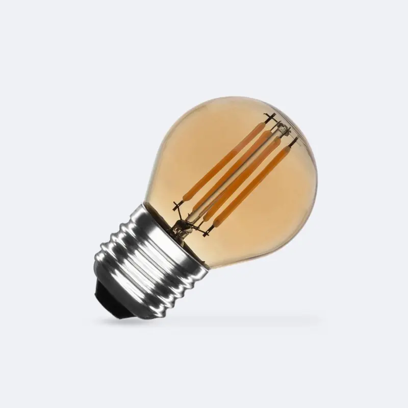 Ampoule led filament culot e27 verre doré 45mm-470 lumens