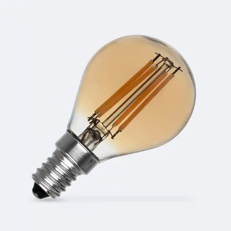 Ampoule LED Filament E14-6W-720 lm verre doré petit ballon g45