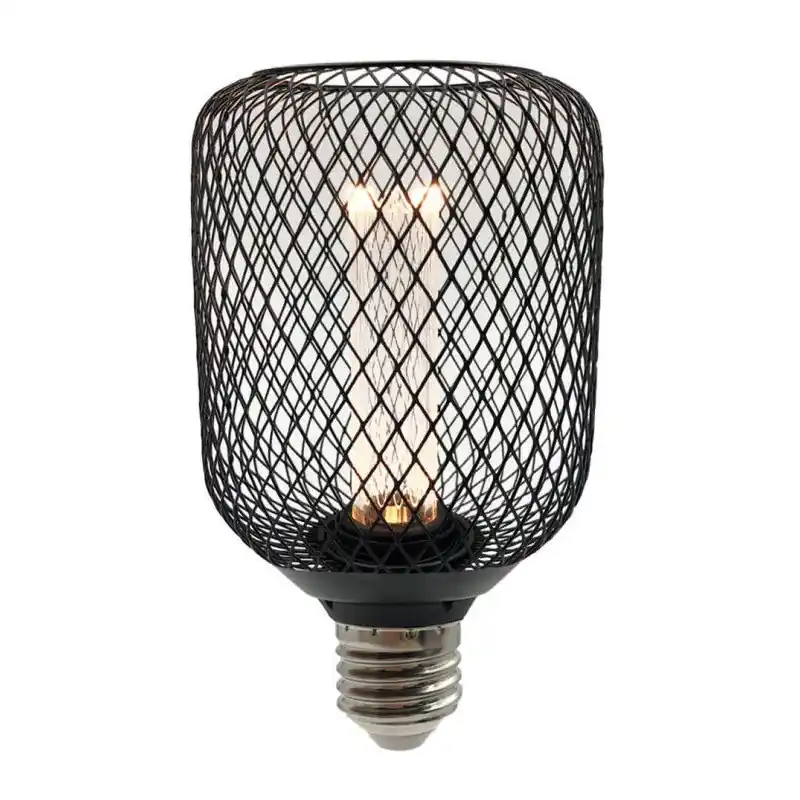 Ampoule filament led 4w-culot e27-grille noire 105mm
