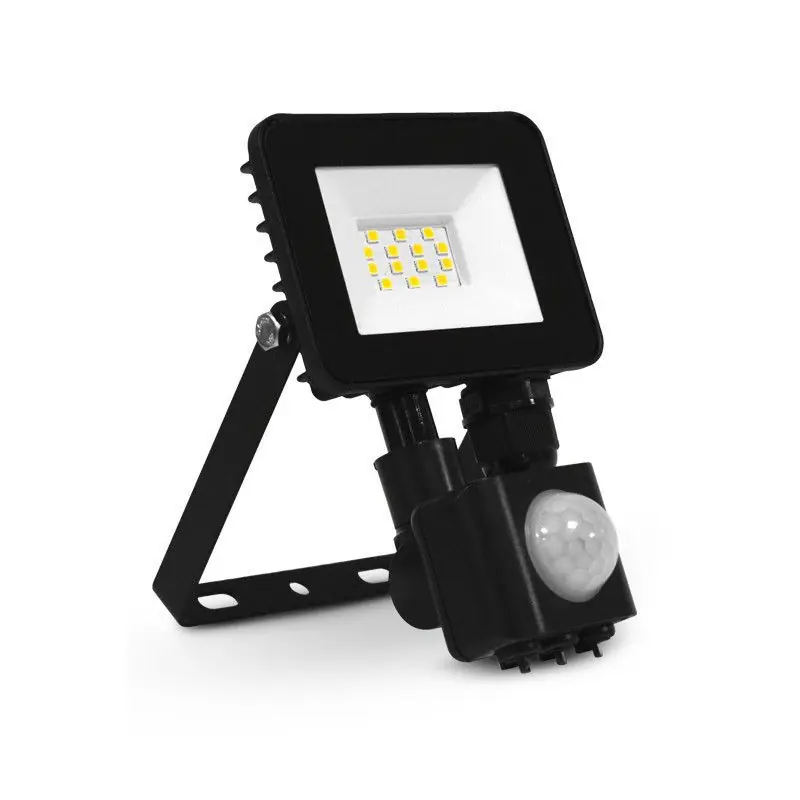 Projecteur LED Noir + Détecteur mouvement 10W 4000k