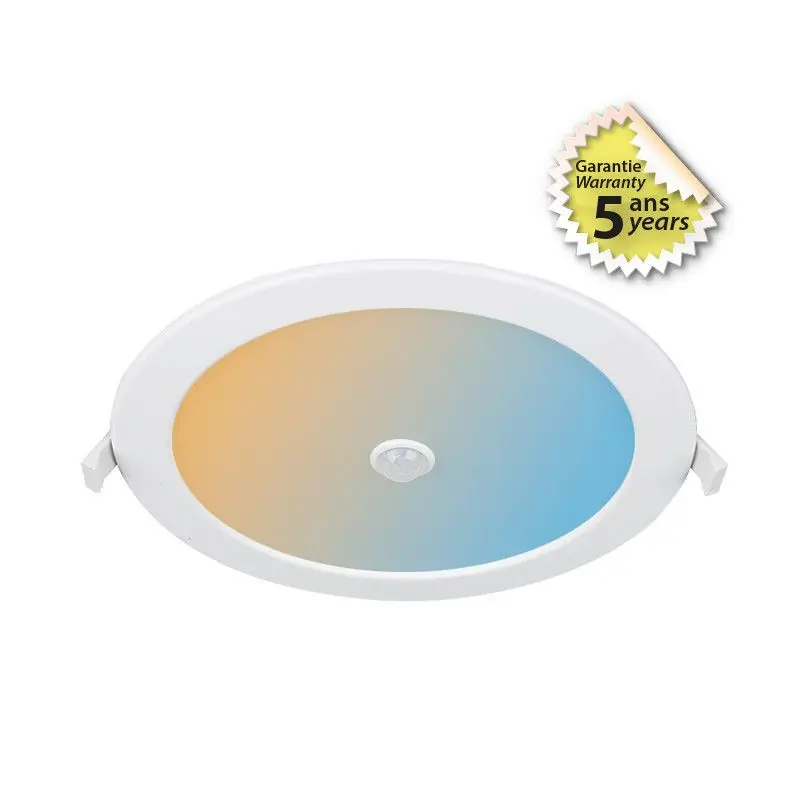 Encastrable détecteur mouvement blanc Ø240 22W CCT-Garantie 5 ans
