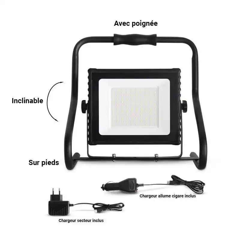 Projecteur LED Portatif Orientable 10W 6000K