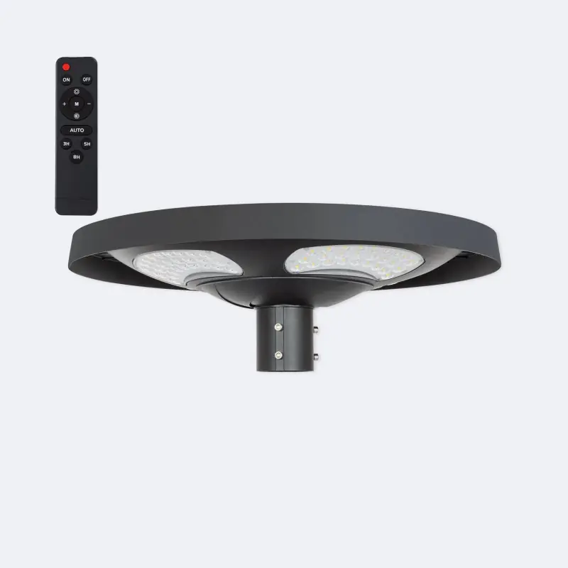 Tete de mat led 1800 lumens avec télécommande eclairage public parc jardin parking