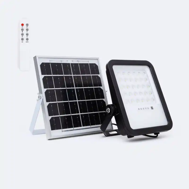 Kit projecteur solaire 5w-700lm-ip65 + télécommande minuterie