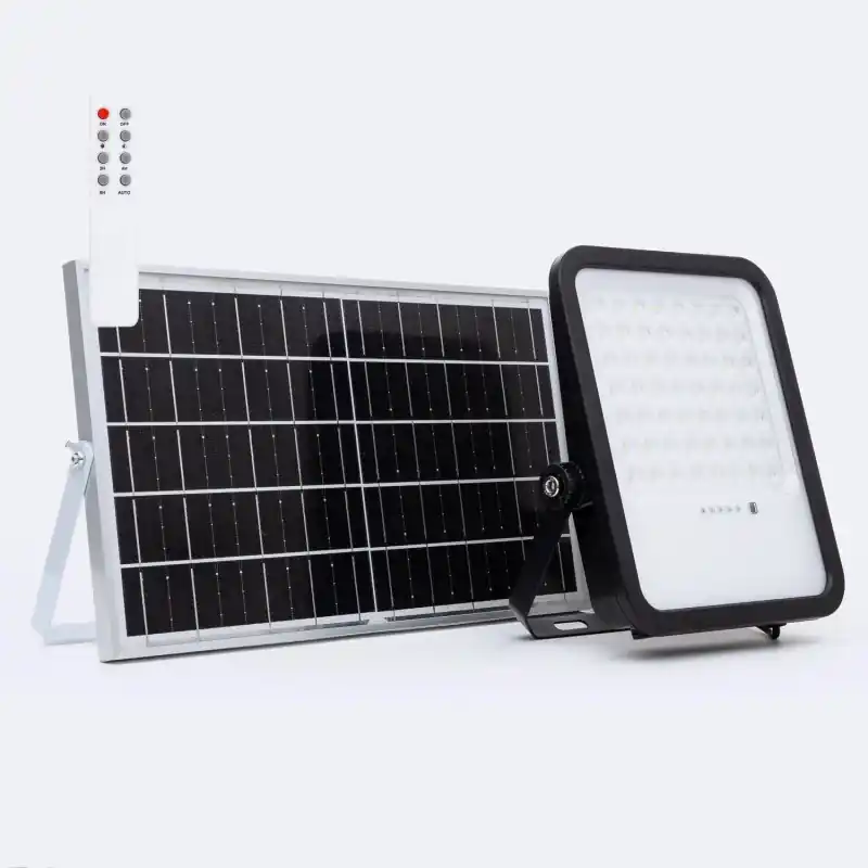 Kit projecteur solaire 30w-3200lm-ip65 + télécommande minuterie