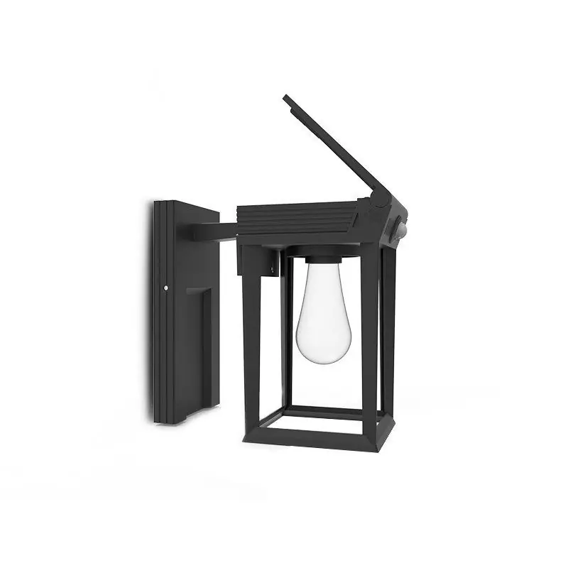 Applique solaire détecteur de mouvement IR Noire E27