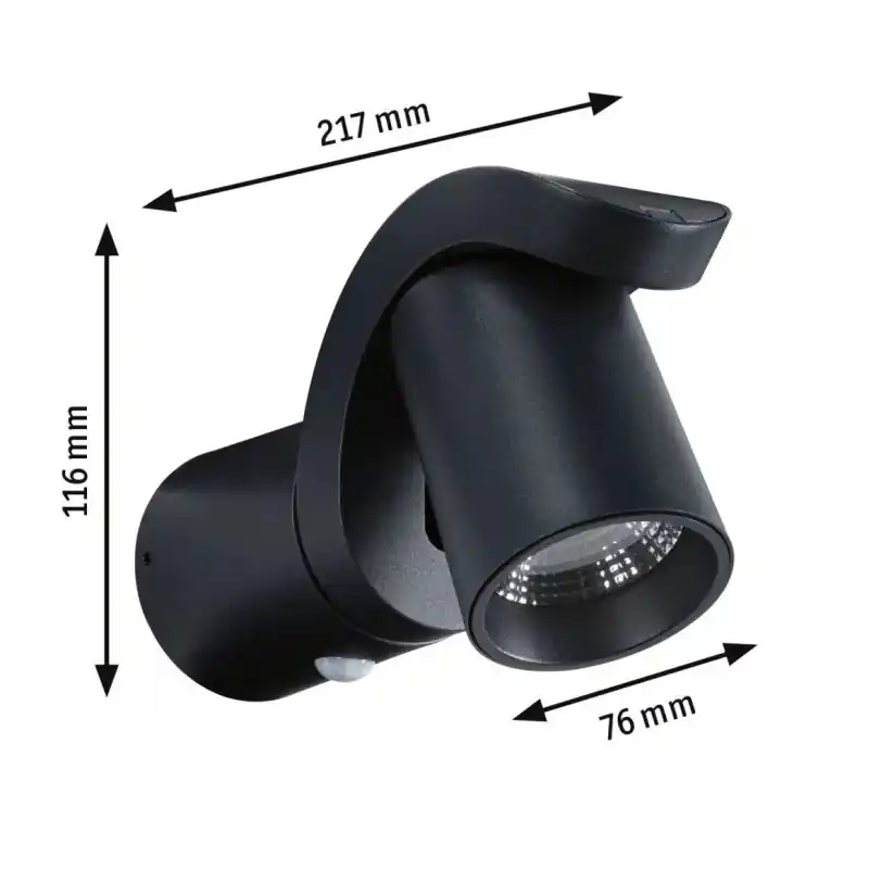 Applique extérieur LED Cuff Détecteur de mouvement IP44 3000K 10W 700lm