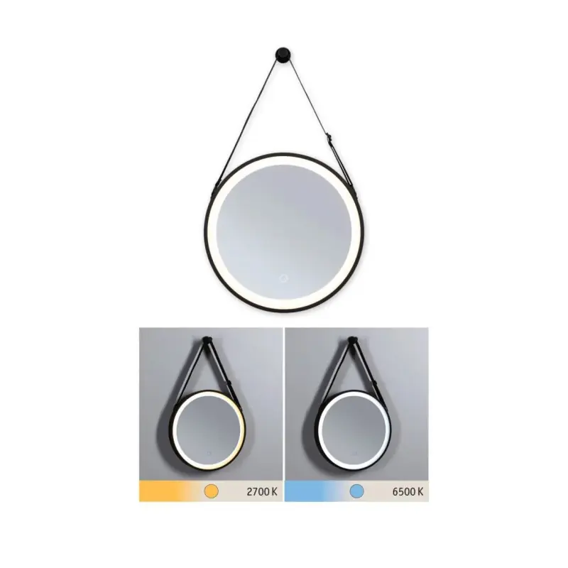 Miroir lumineux LED Miro IP44 Tunable White 200lm 230V 7,5W Miroir/Noir mat