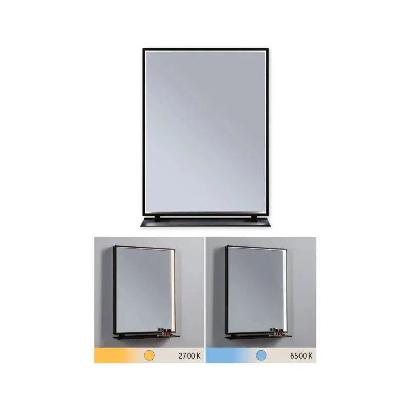 Miroir lumineux LED Miro IP44 Tunable White 180lm 230V 11W Miroir/Noir mat