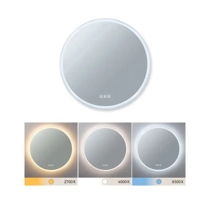 Miroir lumineux LED Mirra IP44 White Switch 1580lm 230V 21W gradable Miroir/Blanc