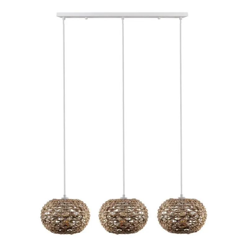 Suspension plafonnier triple 24 cm en rotin ip20 culot e27