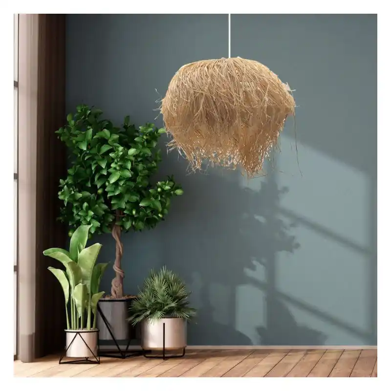 Suspension 50 cm en rotin ip20 culot e27