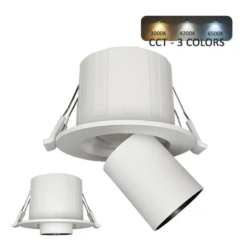 Encastrable led orientable escamotable rond 6w-ip40-cct