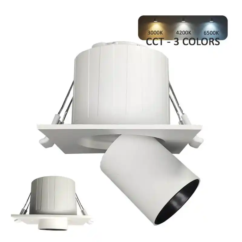 Encastrable led orientable escamotable carré 6w-ip40-cct