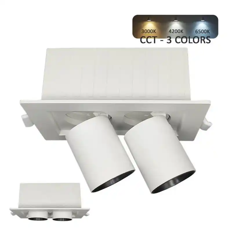 Encastrable led orientable escamotable rectangulaire 12w-ip40-cct