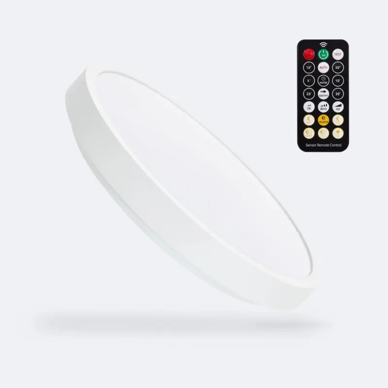 Plafonnier applique led 18w ip44 Détecteur de Mouvement réglable par télécommande