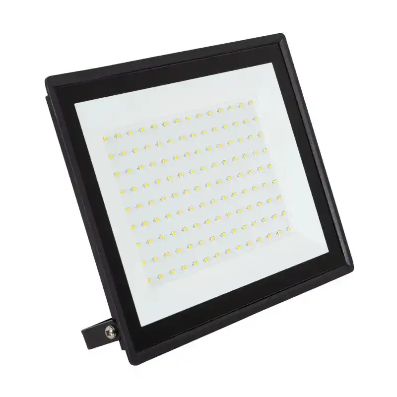 Projecteur led 100W noir extra plat ip65 10000 lumens etanche exterieur rocaille jardin