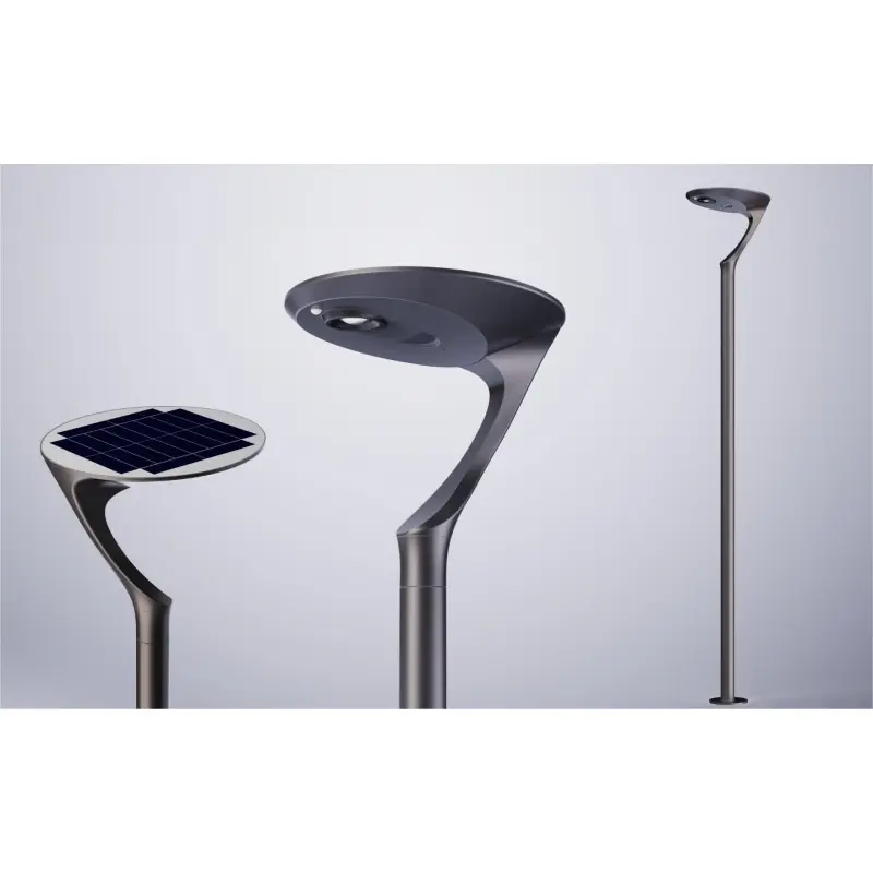 Tete de mat solaire led a detecteur ATACAMA gris anthracite ip65-2765lm-3000k