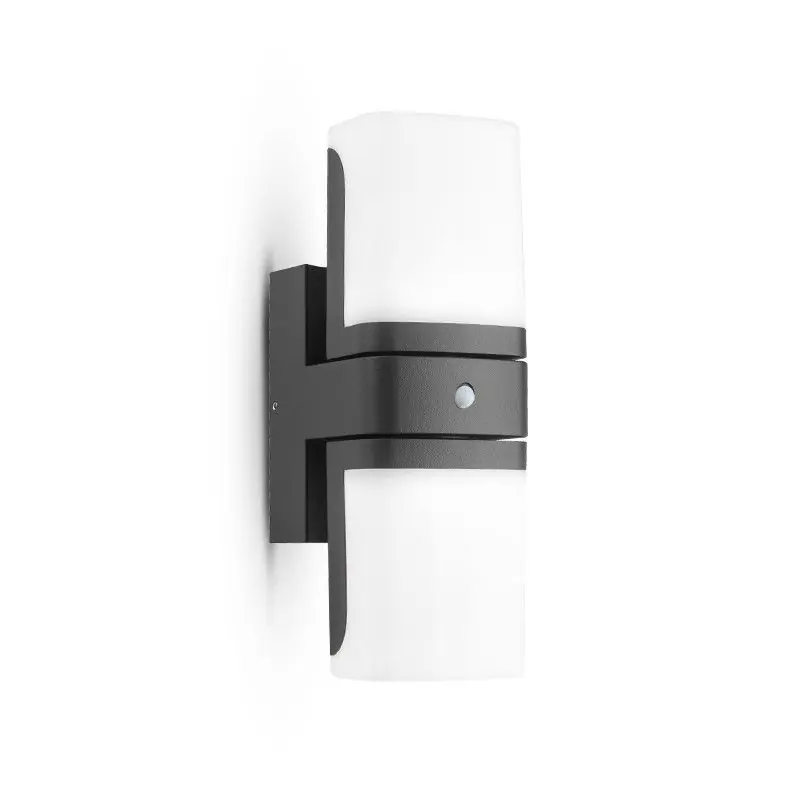 Applique Murale Orientable double LED Noir 12,5W 3000K + Détecteur IR