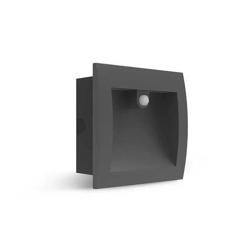 Spot encastrable LED balise 140x140mm 6,5W Rectangle 3000K IP65+Détecteur IR
