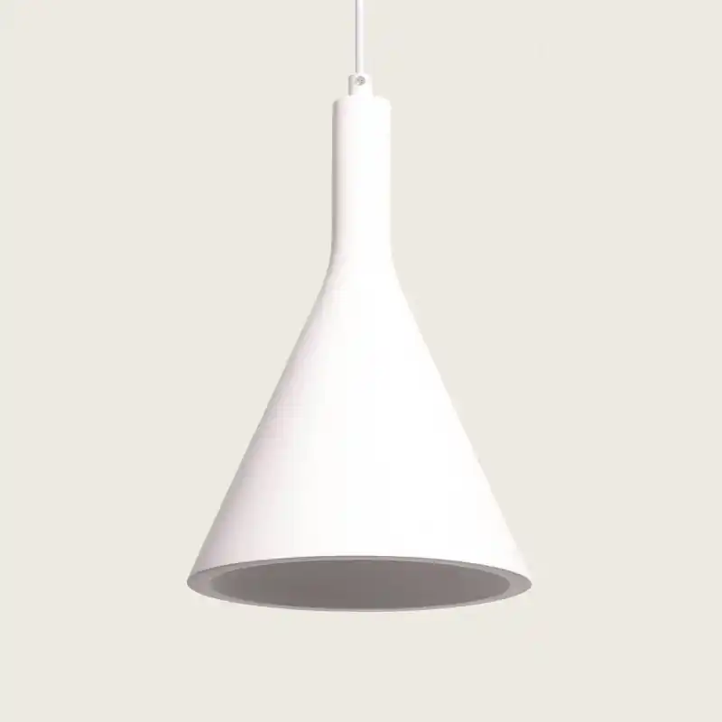 Suspension lampe suspendu platre conique culot e14