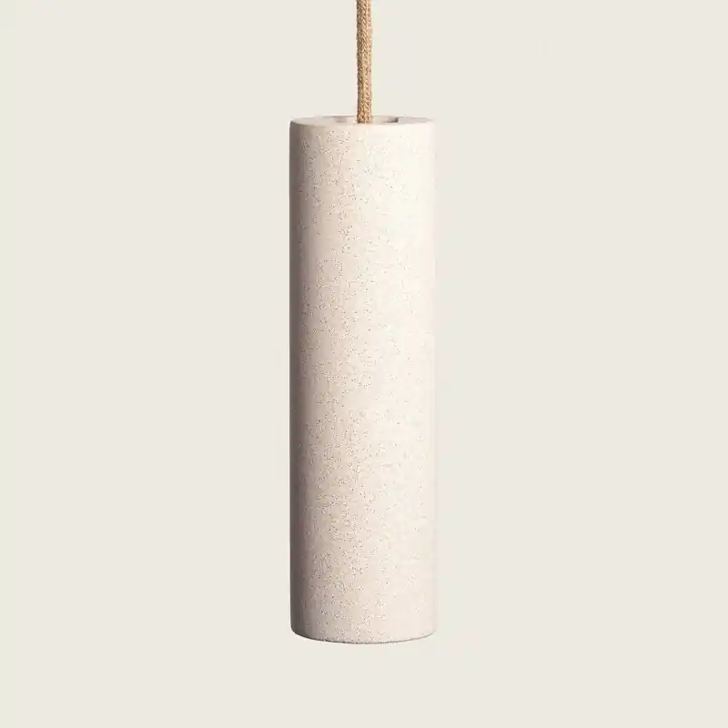 Suspension tube ciment beige ou rouge culot gu10