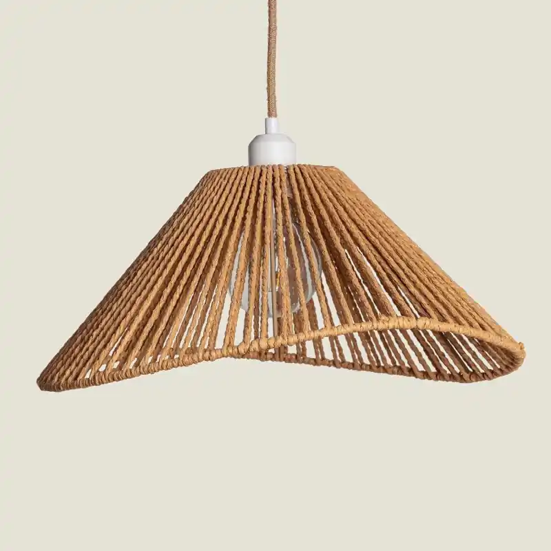 Suspension luminaire corde tressé 45cm suspendu culot e27