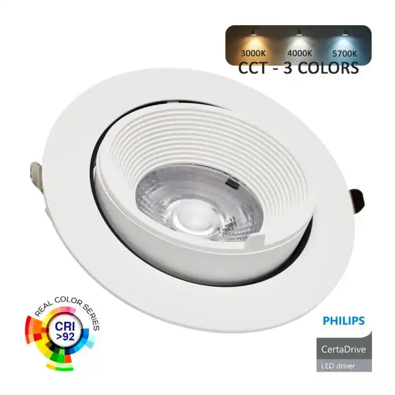 Encastrable escargot led 40w sélectionneur de teintes cct philips-irc 92
