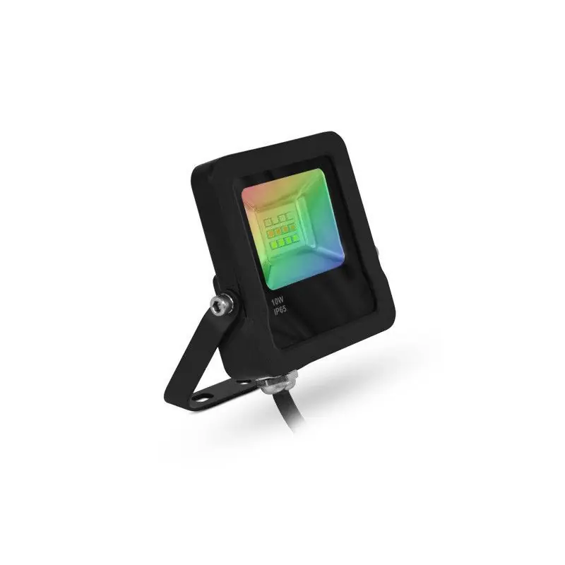 Projecteur Extérieur LED Noir 10W RGB IP65+Télécommande RF