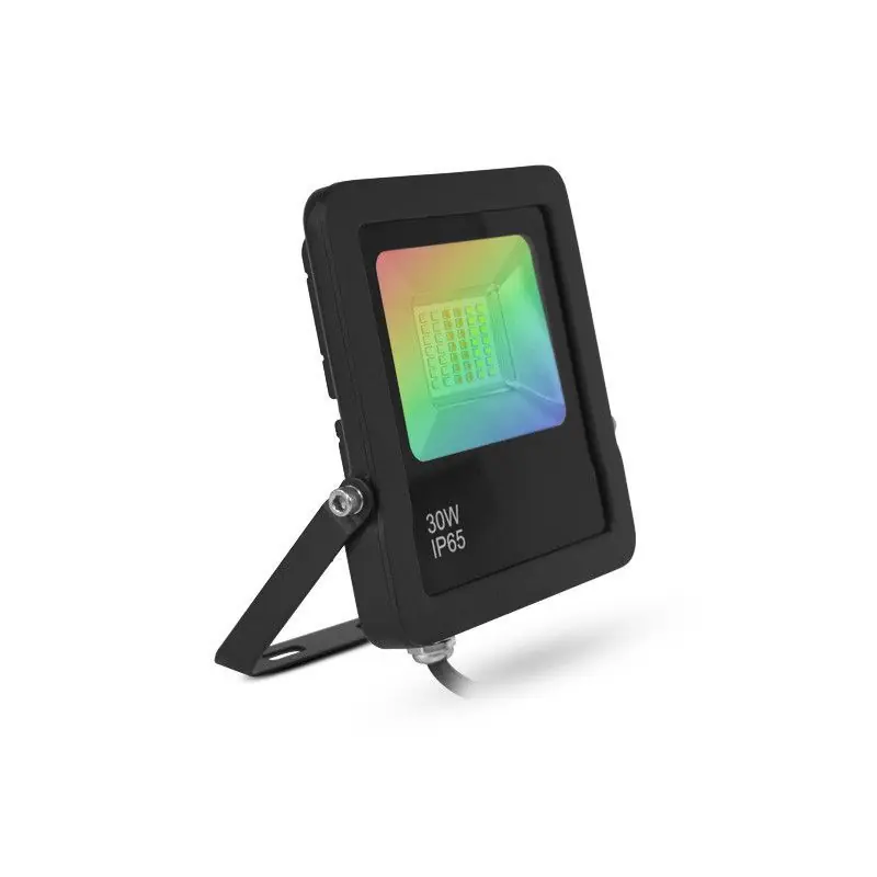 Projecteur Extérieur LED Noir 30W RGB IP65+Télécommande RF