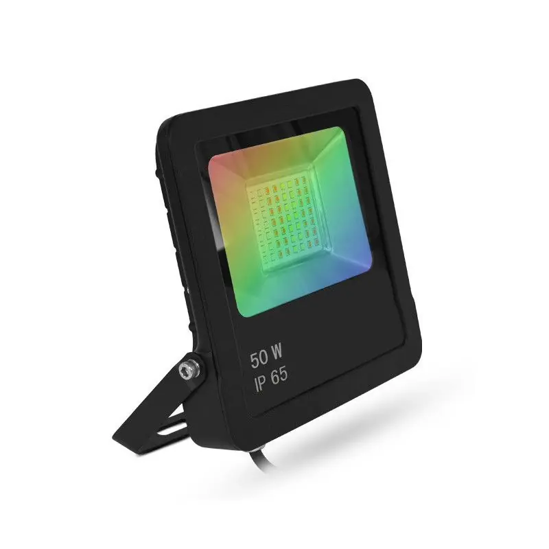Projecteur Extérieur LED Noir 50W RGB IP65+Télécommande RF