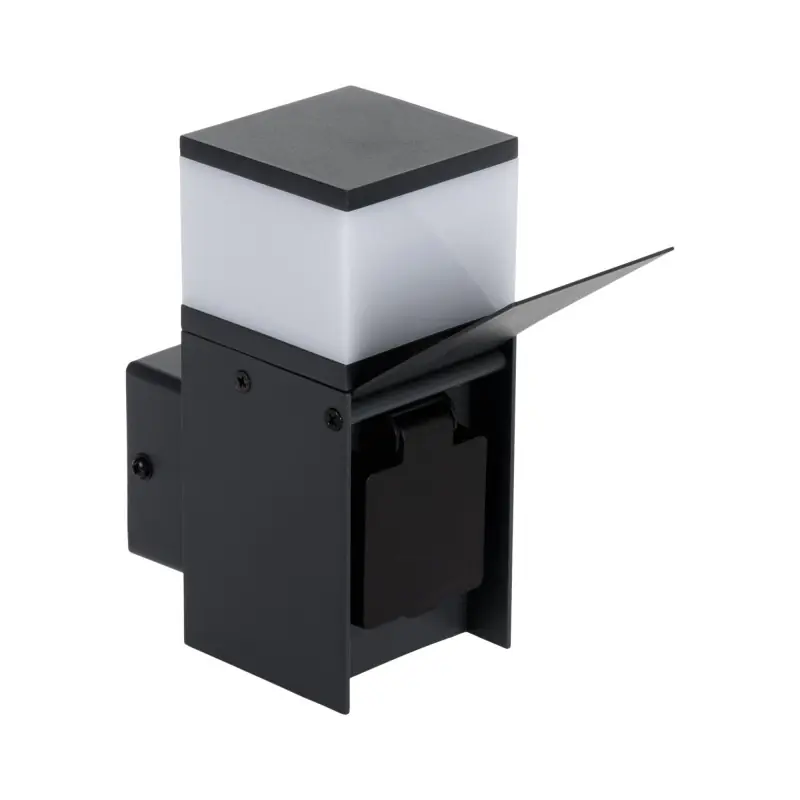 Applique exterieure noire avec prise courant ip44 culot g9 DASTEN EL16 F SO B