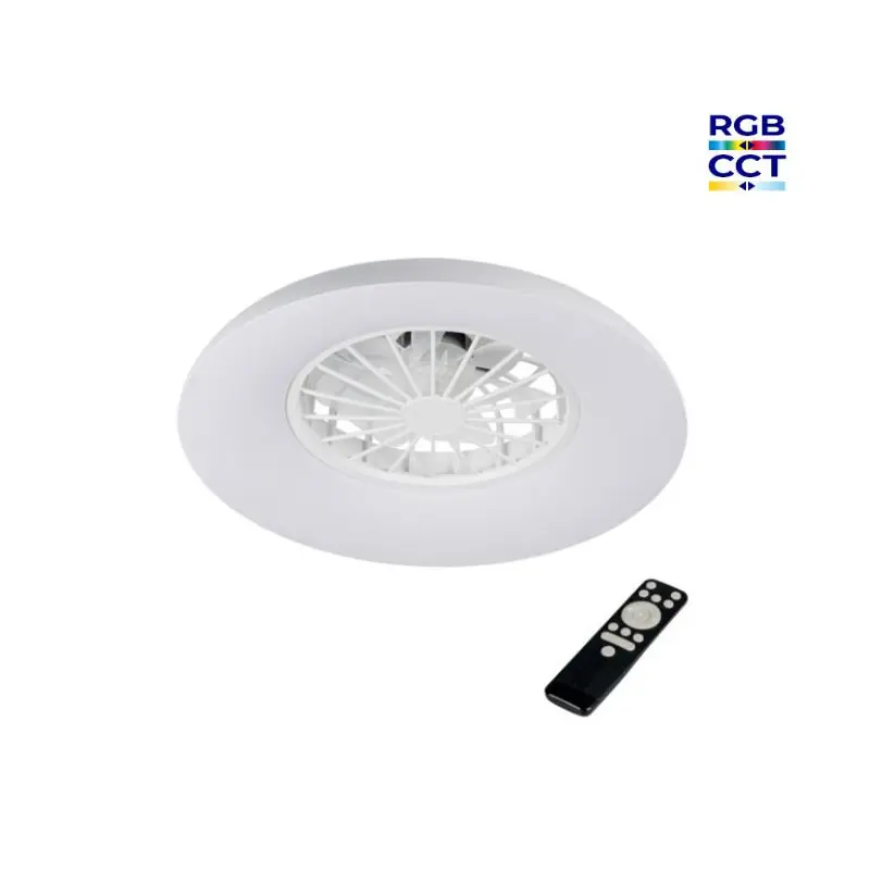 Plafonnier LED avec ventilateur PLAVE 48cm+CCT+RGB W+télécommande