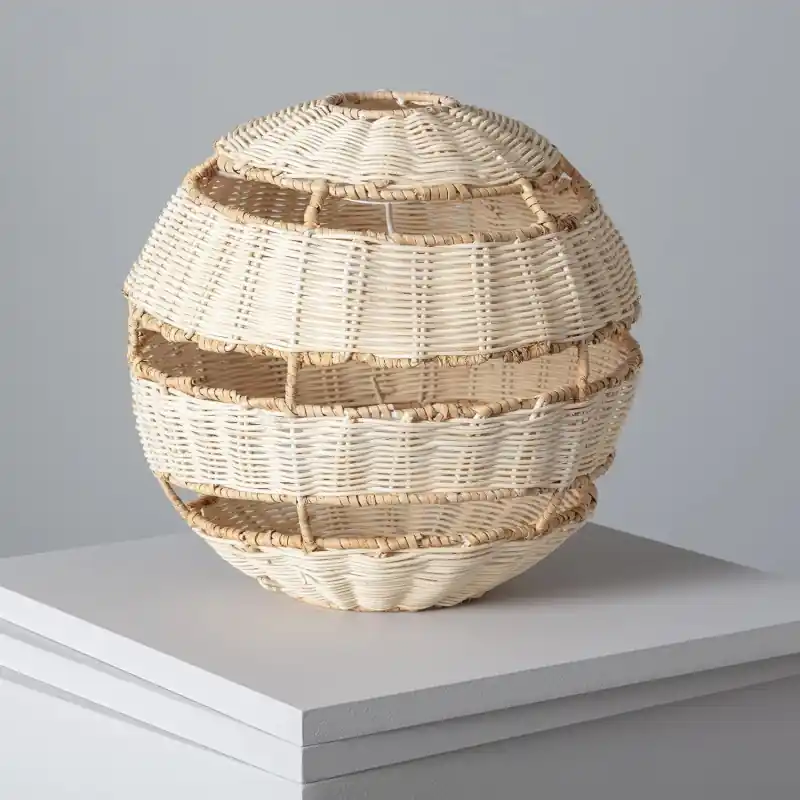 Abat jour suspension boule rotin diamétre 30cm