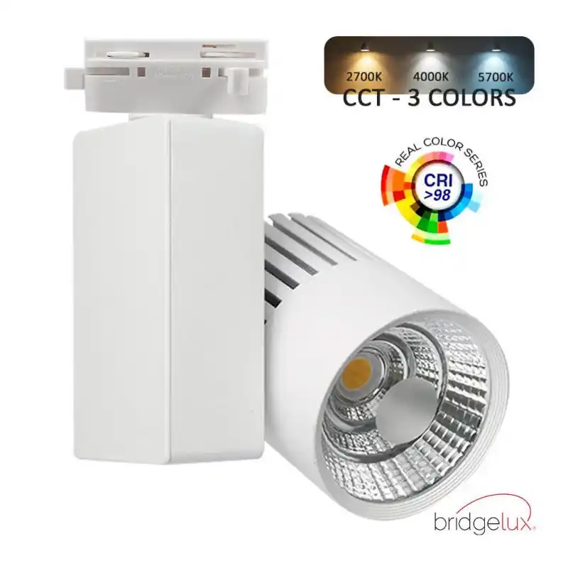 Spot projecteur sur rail 3 allumages cct 40w-4400lm