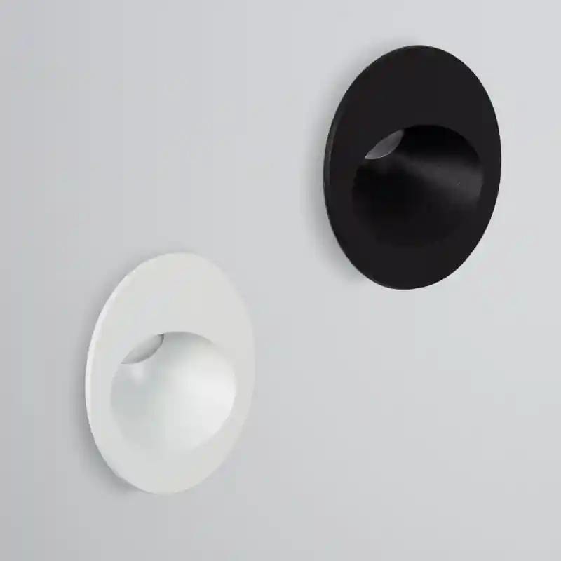 Spot balisage 3w LED rond escalier mur encastrable noir ou blanc ou gris
