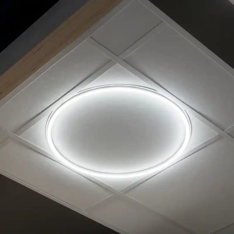 Plafonnier dalle ronde led 40w-3500lm-4000k-avar bureau acceuil