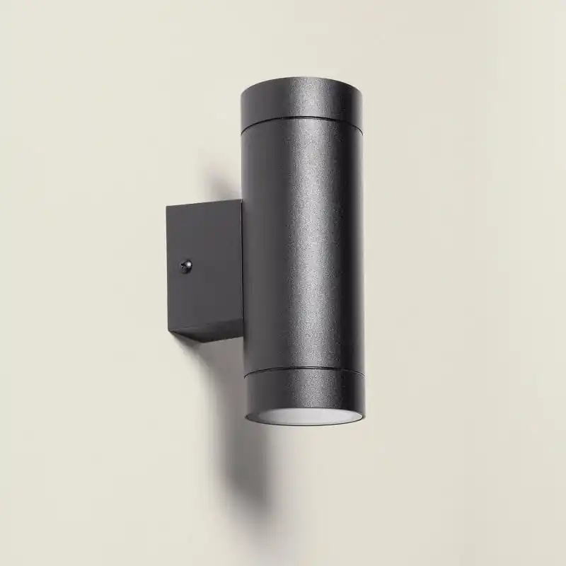 Applique noire aluminium tube double culot gu10