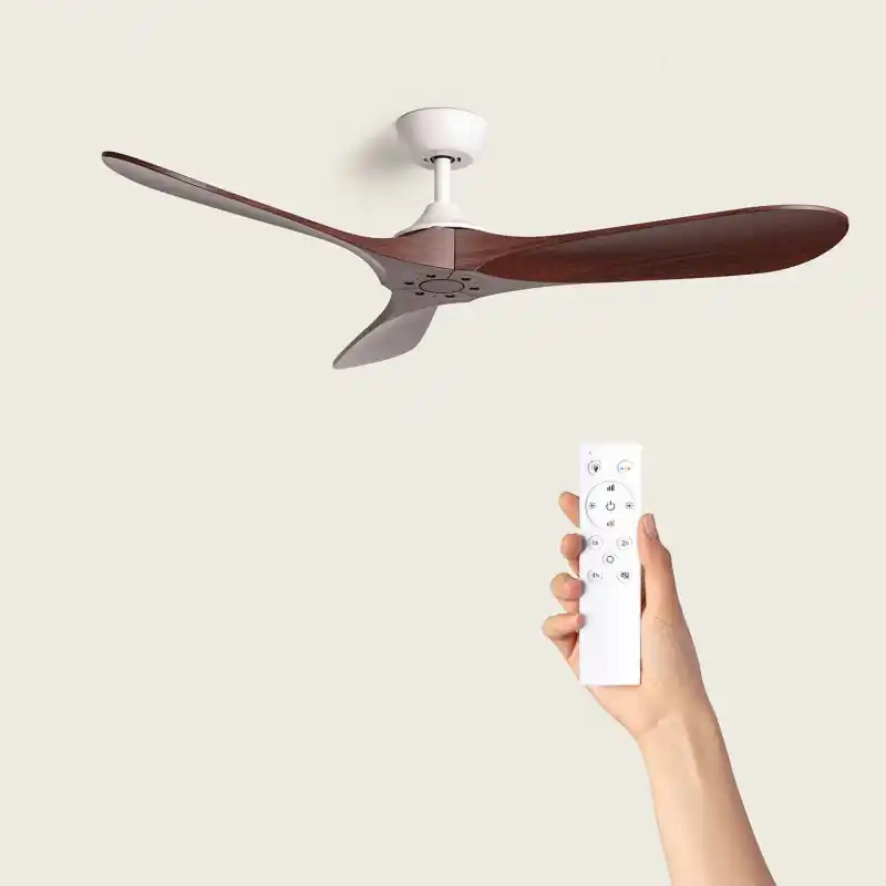 Ventilateur de plafond 3 pales bois-6 vitesses-diametre 132cm télécommande