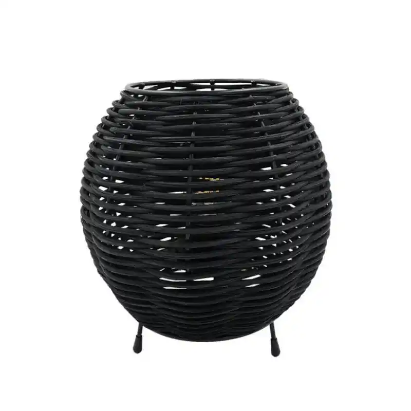 Lampe de table style panier noir douille e14 déco
