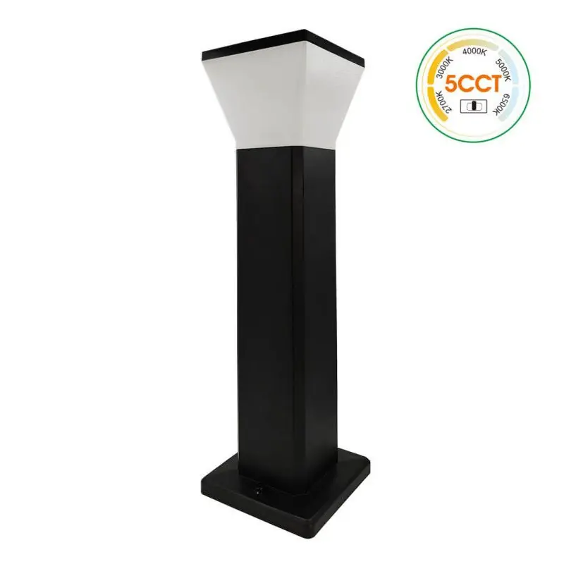 Borne potelet noir 57cm-9w led-5 teintes 900 lumens
