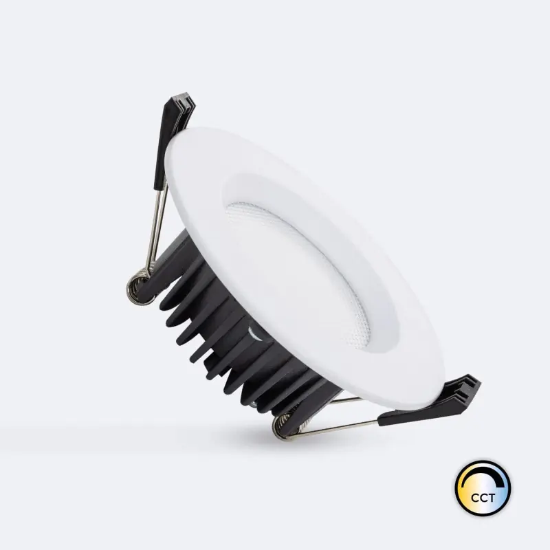 Downlight led 7w-ip44-cct-luminaire encastrable 720 lumens-angle 110°-2700k-3200k-4000k