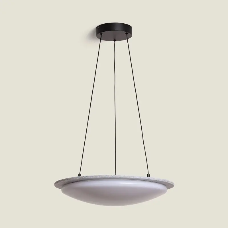 Suspension led 24w-cct-56cm-feutre imitation granit